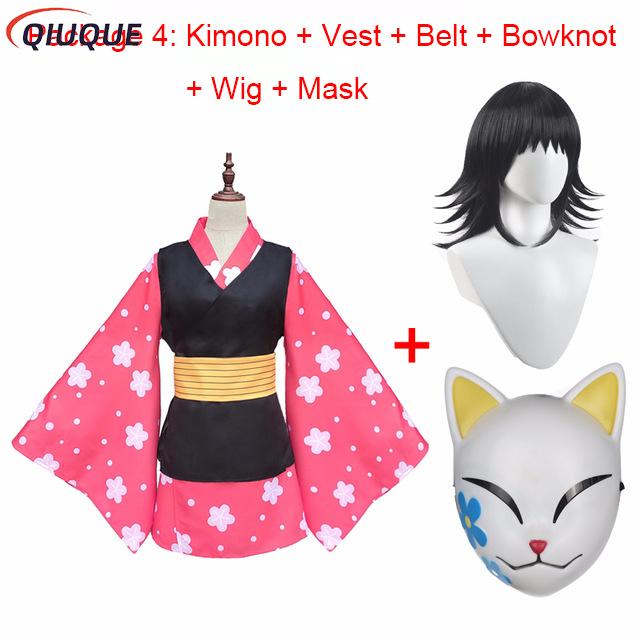 Anime Cosplay Waifu - Makomo cosplay traje quimono uniforme máscara