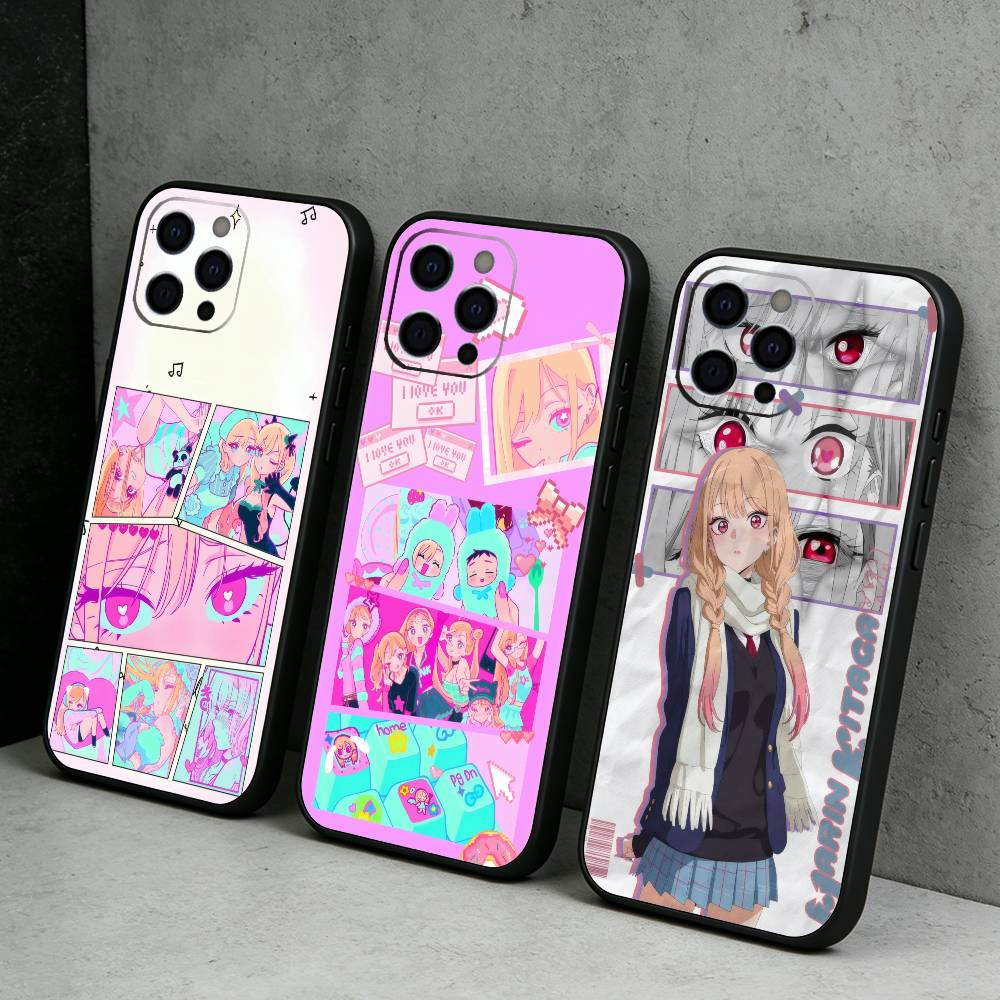 Anime Cosplay Quotes - Capa de Silicone Macia Preta para