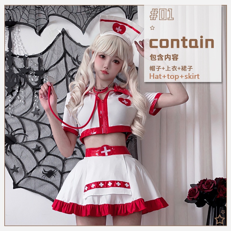 Anime Cosplay Nurse - Fantasia de Enfermeira Feminina, Conjunto de