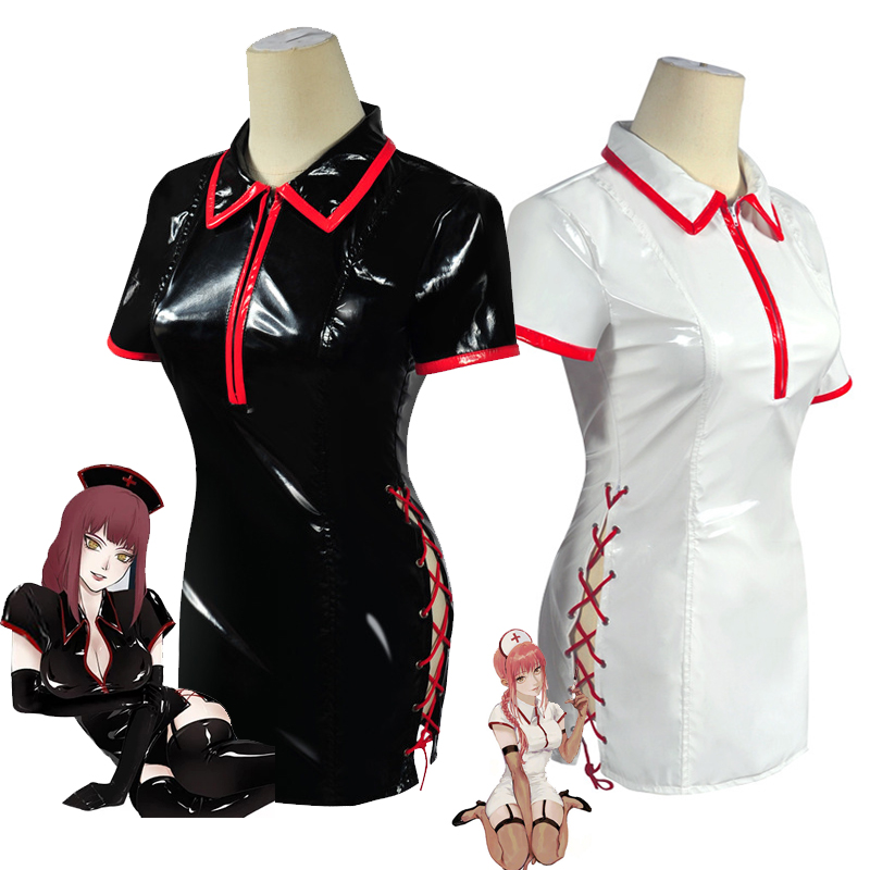 Anime Cosplay Nurse - Anime homem motosserra cosplay traje makima