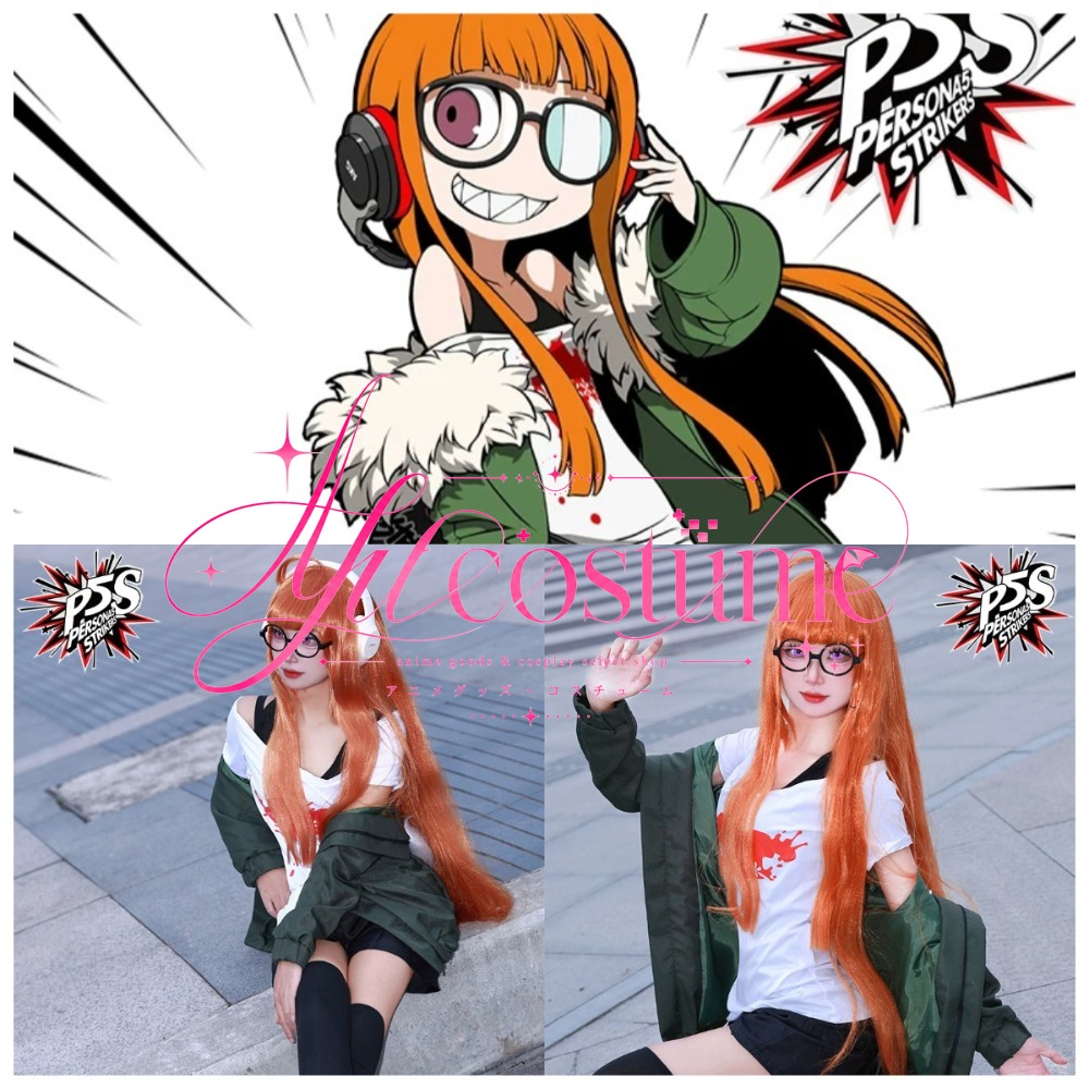 Anime Cosplay Glasses - Fantasia de Cosplay Futaba Sakura: Traje