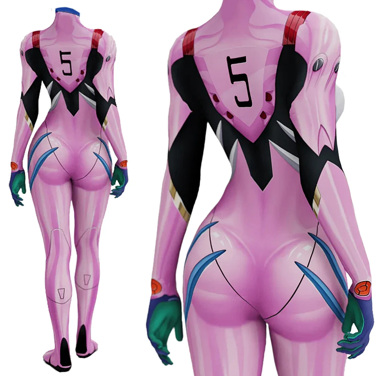 Anime eva 05 makinami cosplay  - Anime Cosplay Girl Costume avaliação e preço